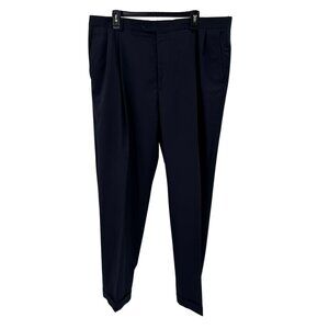 Hart Schaffner Marx Pleated Front Black Wool Pants Mens Size 38